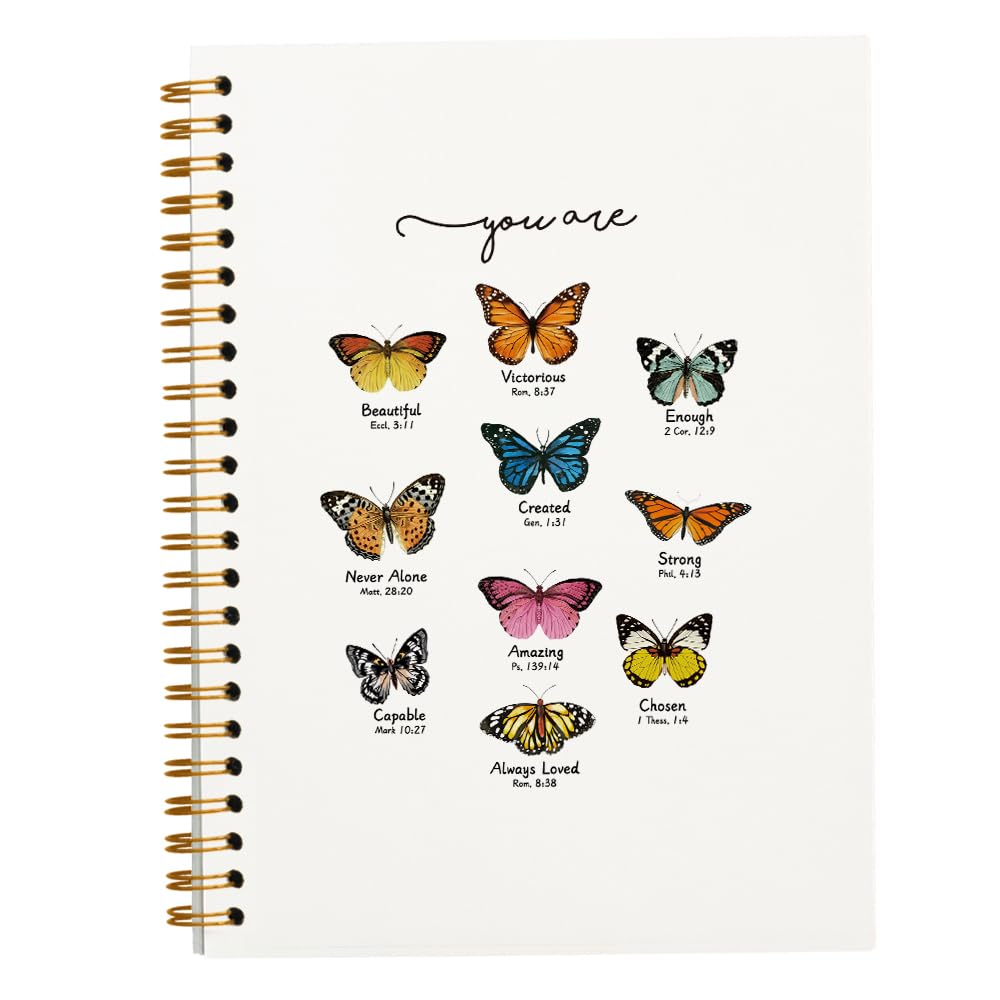 JWVK Bible Verse You are Beautiful Notebook,Christian Scripture Gift Notebook Journal for Prayer Room Church Office Work School Student Teacher,Hardcover Spiral Notebook 5.5x8.3