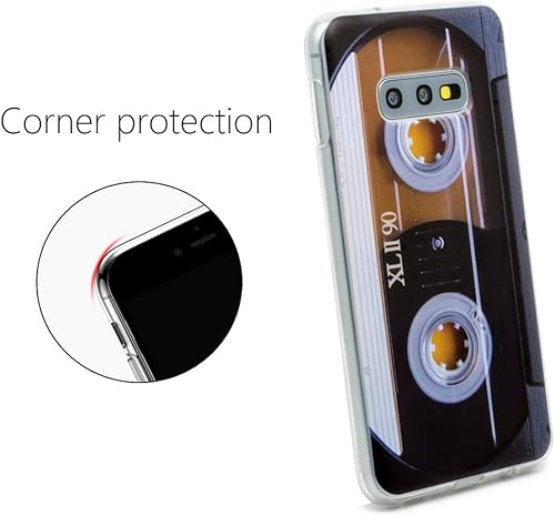 Miniatura 3 de FAteam - Funda para Galaxy S10e a prueba de golpes, a prueba de arañazos, con TPU suave, carcasa de cinta de casete de música retro, compatible con