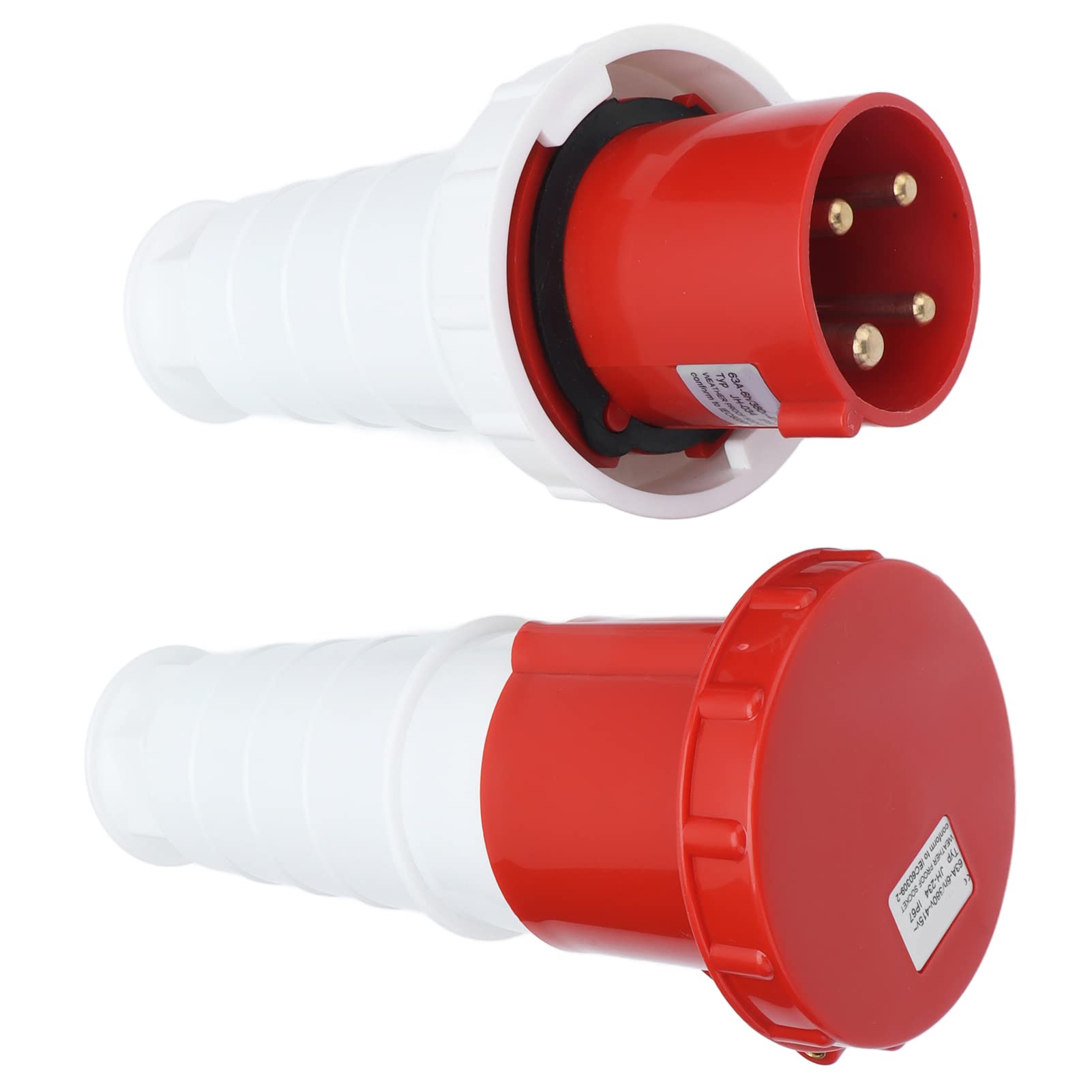 Prise de Courant Industrielle étanche IP67, 3 Phases, 4 Broches, Robuste, Connecteur d'alimentation 380V 415V 63A 3P + E pour Usage Commercial