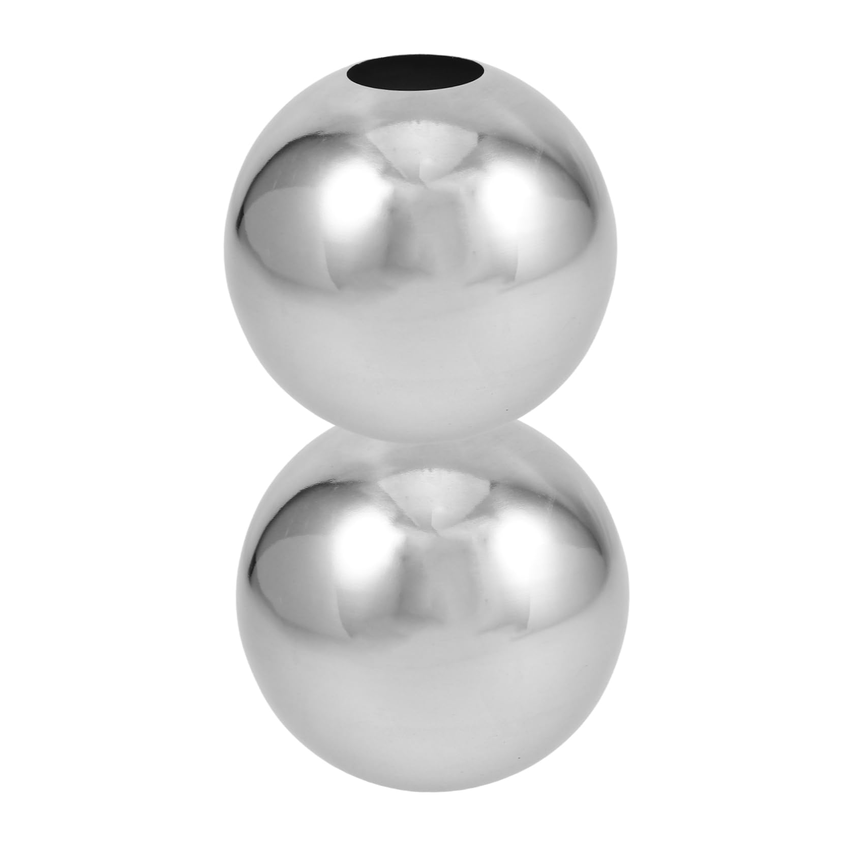 Mikikit 2pcs Mirror Polished Stainless Steel Decorative Balls 10cm Garden Spheres with Holes for Patio Office and Home Decor-image-30