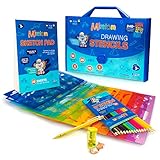 Mimtom Drawing Stencils Set for Kids and Boys | 51 Arts and Crafts Stencil Kits with over 240 Creative Shapes to Unleash Your Child's World of Imagination | Kid-Safe Fun Activity Toy for Ages 3 and Up