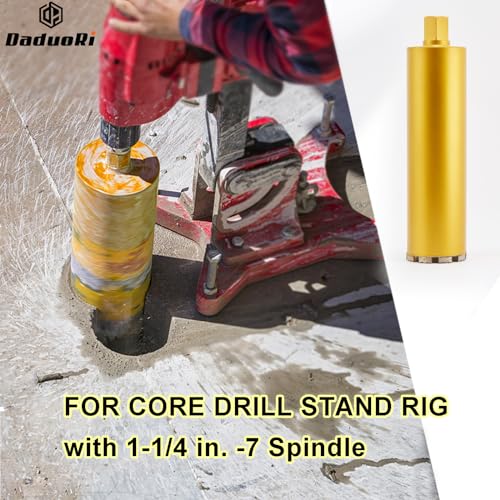 Image of 2 1 /2 Inch Wet Core Drill Bits, DaduoRi 2.5 inch Core Bit for Concrete, 14 inch Drilling Depth, 1-1 /4 inch-7 Thread Diamond Core Bit for Cured Concrete with Rebar, Hard Masonry, Brick Block, Stucco, Stone (63mm)