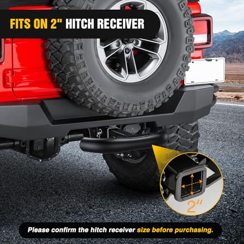 Image of Nilight Tow Hitch Step for 2 Inch Receiver Heavy Duty Steel Universal Rear Bumper Guard 350lbs Capacity Wide Non Slip Trailer Hitch Step Bar with 5 /8 inch Pin Clip Fits Pickup Truck SUV Van