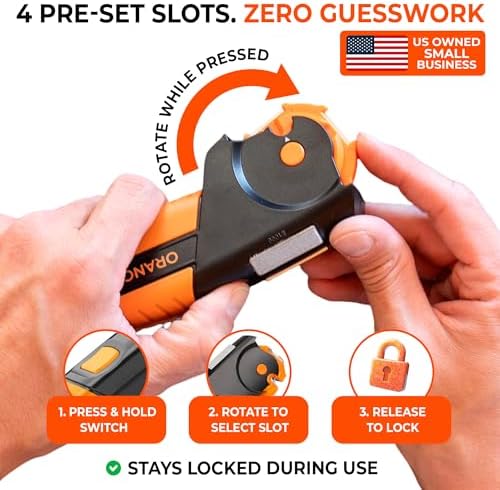 Orange Ninja 7-in-1 Garden Tool & Knife Sharpener- One Tool for Every Blade Detail