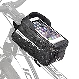 HillMiles 1.7L Bolsa para Cuadro de Bicicleta, Bolsa Multiusos Impermeable para Bicicleta con Funda TPU Impermeable táctil para teléfonos móviles de hasta 7 Pulgadas