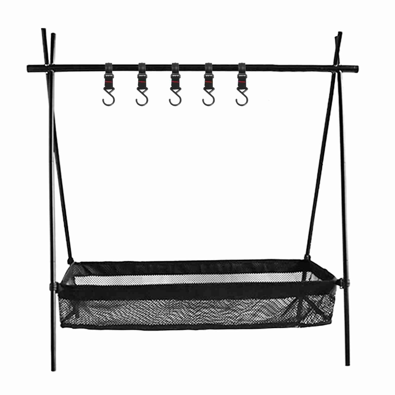Estante para Colgar Utensilios de Cocina al Aire con Bolsa Debajo de la Red, Organizador Colgante, Soporte de Soporte, Peso del rodamiento de 8 kg, Estante de Almacenamiento (S)