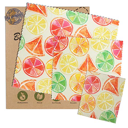 ALIENGT Wachspapier Beeswax Wraps Wachstücher für Lebensmittel Bienenwachs Bees Wraps 100% Plastikfrei |Set L, M, S aus 100% Bio-Baumwolle | Wiederverwendbare Bienenwachstücher für Zero Waste Leben