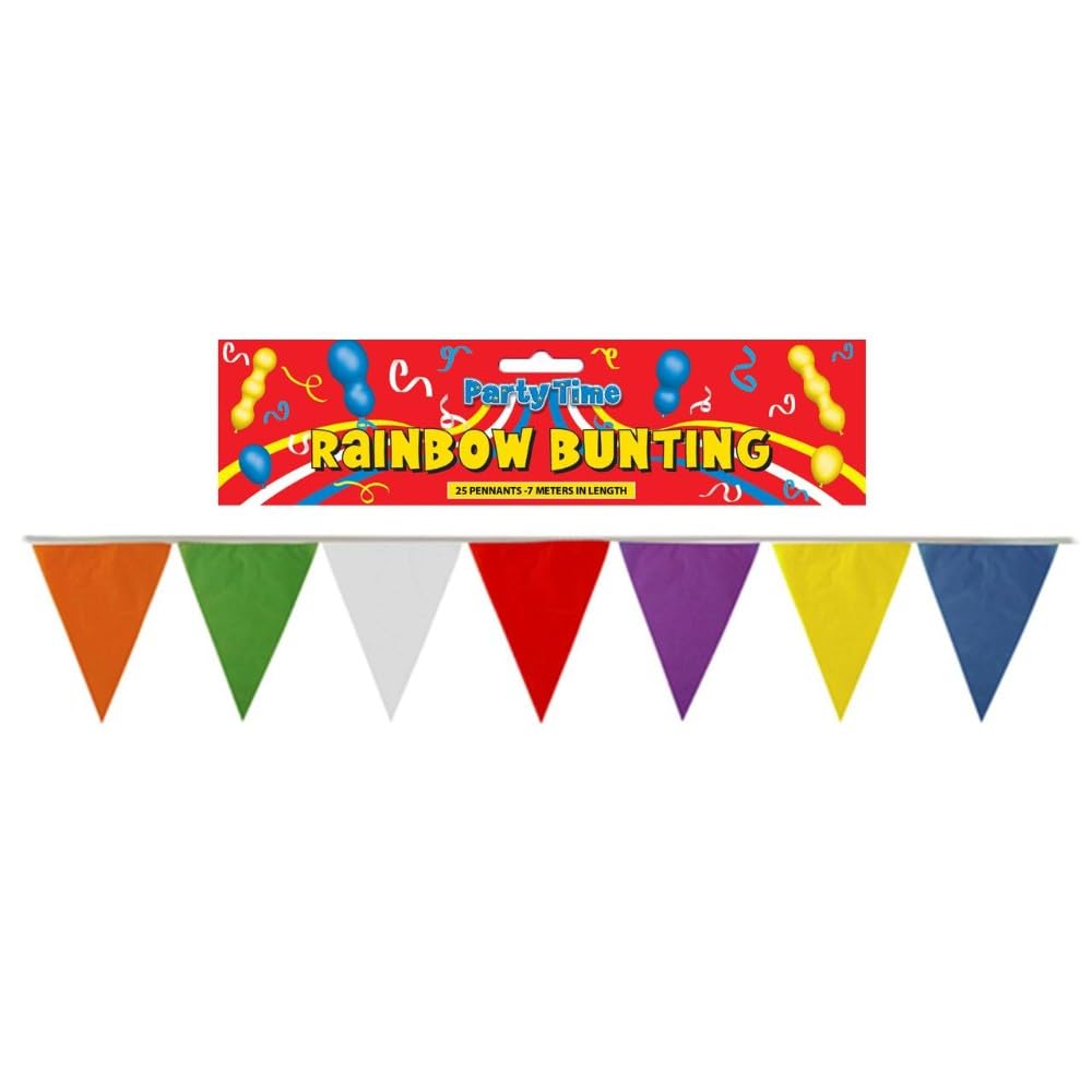 Henbrandt Bunting 30cm Penant 25 On A 7m 25 Stretch - Rainbow