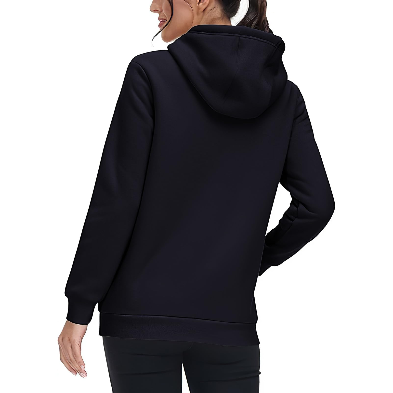 amropi Mujer Conjunto de Chándal con Forro Polar Sudadera con Capucha y Jogging Pantalones Cálido Invierno Traje