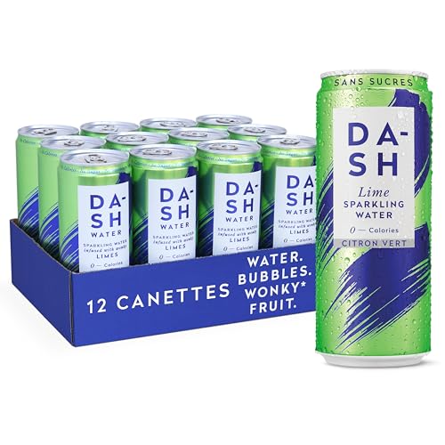 Dash Water Citron Vert – 12x Eaux pétillantes aromatisées au citron vert. SANS Sucre, SANS Édulcorant, SANS calories – Infusées avec des Fruits...