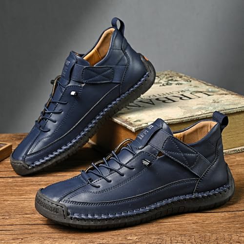 Image of Womens Casual Shoes Ankle Chukka Boots Slip On Breathable Loafers Handmade Fashion Sneakers Mid top Walking Driving Flats Shoes