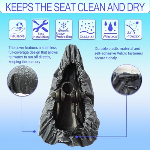 Image of Waterproof Bicycle Seat Covers Dustproof Rainproof UV-Resistant and Windproof Easy to Install and Clean Reusable Suitable for Men's and Women's Mountain Bike and Narrow Seats(2pcs Gray)