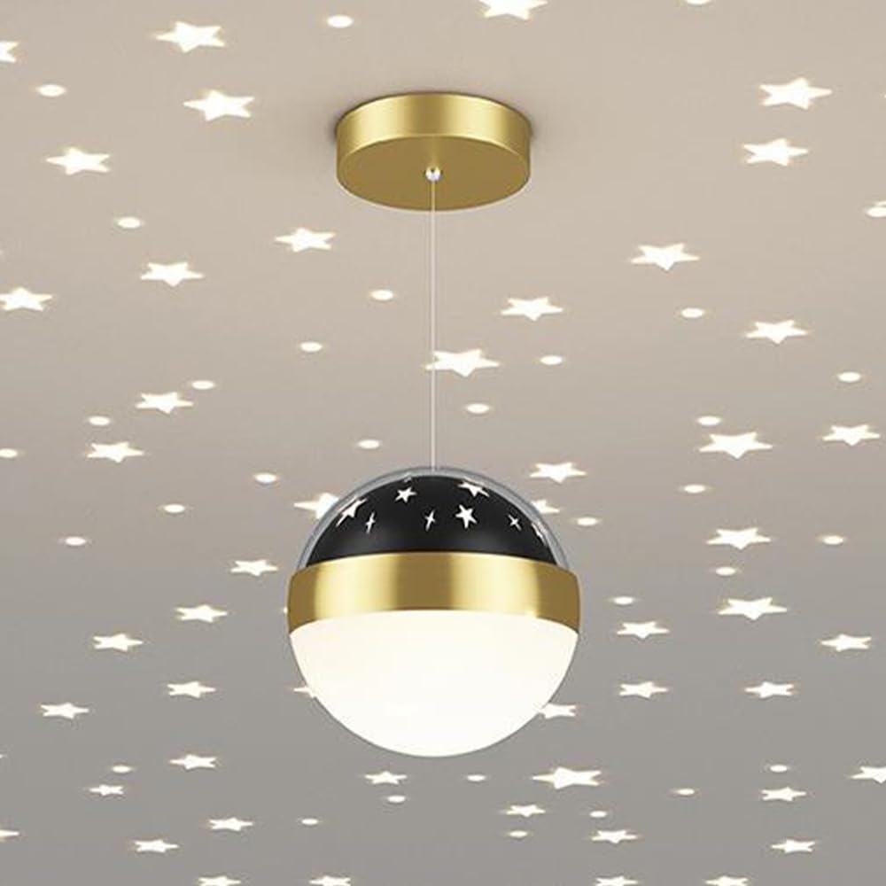 DONHEK Fée Étoile Suspension Globe Lampe Suspendue Projecteur Étoile Chambre d'enfant Plafond Luminaire 12W LED Suspension Lumières pour Couloir Enfants Chambre Pépinière Café Bar Star of Light
