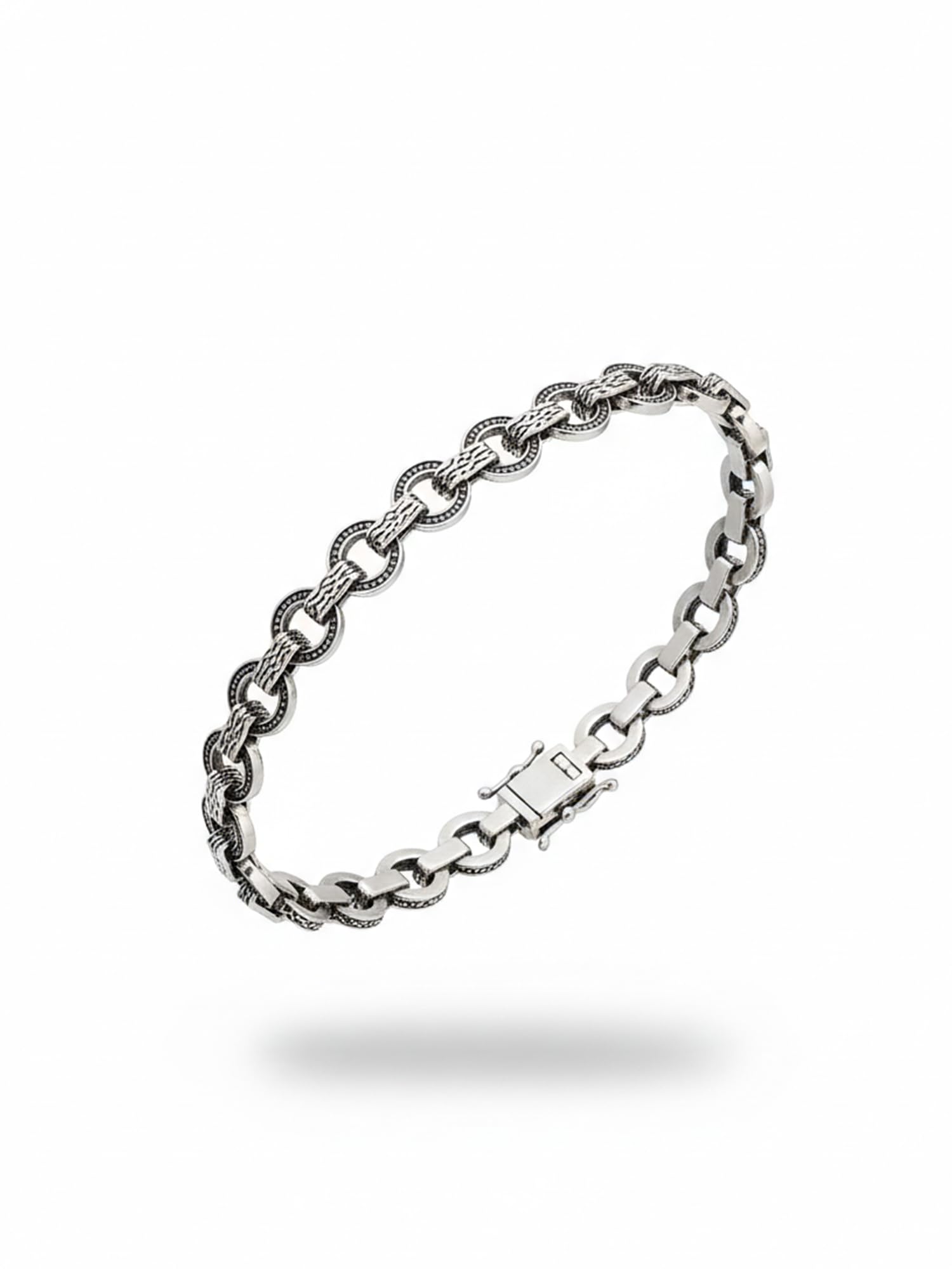 Buy sylvexia 925 Sterling Silver Link Chain Bracelet for Women