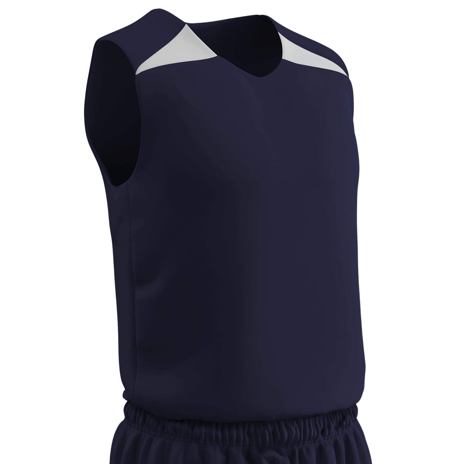 CHAMPRO Męska koszulka do koszykówki Dri Gear Pro Plus, dwustronna, dla dorosłych 2XL, granatowa, biała