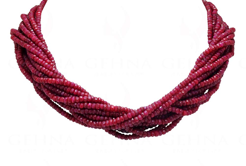 gehna 14 Rows of Ruby Gemstone Faceted Beads RB1013-picture-27