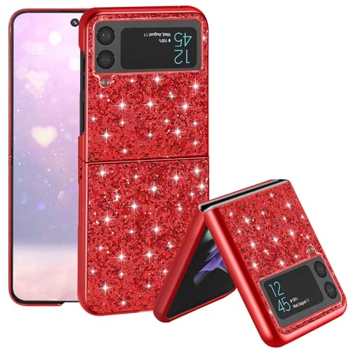 Coque Samsung Galaxy Z Flip 4 silicone brillant glamour bling or