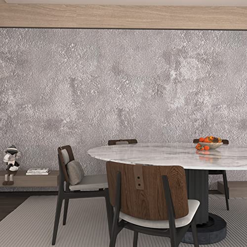 Boobest 36Inchx236Inch Large Size Stained Concrete Wallpaper Roll Beige Modern Industrial Self-Adhesive Contact Paper Grey Removable Vinyl Wall Paper Waterproof Furniture Stickers Matte, 36X236 Inch #TOP4