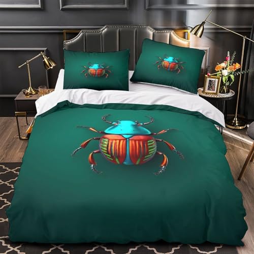 Parure de lit scarabée 140x200 avec housse de couette 3D