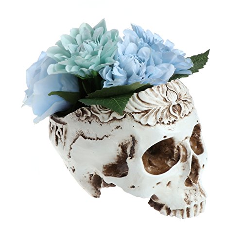 KOFUN Flower Pot Resin Gothic Skull Head Planter Container Home Bar Ornament Decor