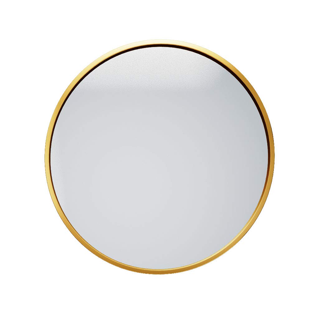 Nordic Round Mirror, Wall-Mounted Bathroom Mirror, Modern Gold Metal Frame Mirror for Wall Decor, Vanity, Living Room, Bedroom,Bathroom,Entryway