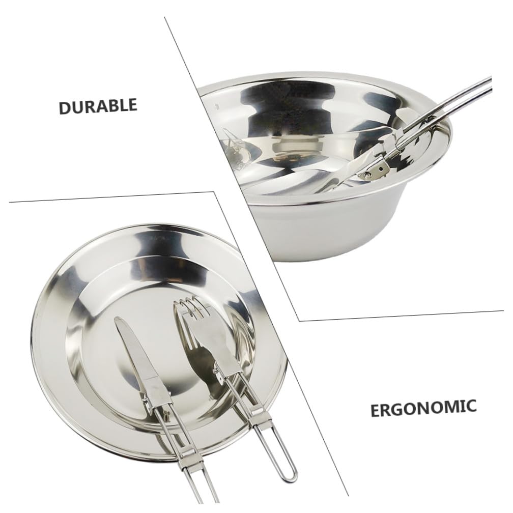 Toyvian Batterie De Cuisine De Camping Ustensiles De Camping Marmite De Pique- Casseroles De Camping Vaisselle De Camping Vaisselle De Randonnée Vaisselle Portable Ustensiles De