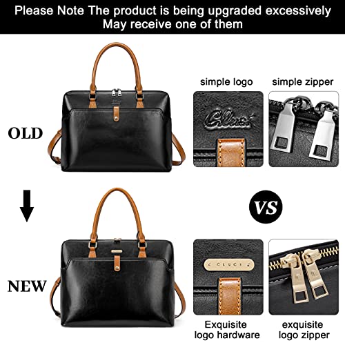 CLUCI Leather Briefcase for Women 15.6 Inch Laptop Business Vintage Slim Ladies Shoulder Bag2