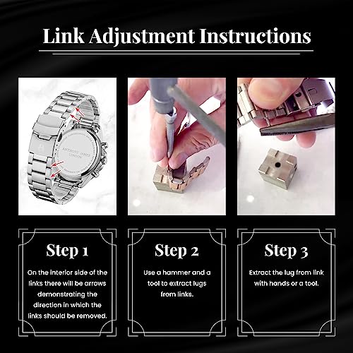 Image of Anthony James Skeleton Automatic Wrist Watches Men - Hand Assembled Water & Scratch Resistant Analogue Watch with Split Seconds Counter - Analogue Watches Men