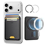 [ESR] 新登場 収納量アップ MagSafeカードホルダー 5枚カードホルダー iPhone用マグネットウォレット RFIDブロック 3,200g磁気強度 ヴィーガンレザー iPhone 17/16/15/14/13/12、Google Pixel 10、サムスンデバイス対応 超スリム 13/12Mini非対応 ブラック