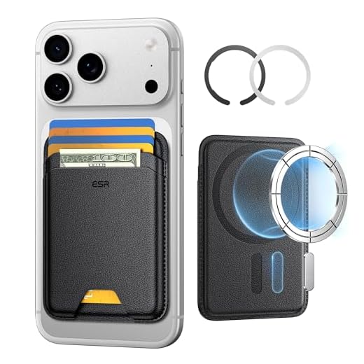 ESR for MagSafe Wallet, 5-Card Holder, Magnetic Wallet for iPhone, RFID Blocking, with 3,200 g Magnetic Strength, Vegan Leather, Slim for iPhone 17/16/15/14/13/12 Series, Not for 13/12 Mini, Black