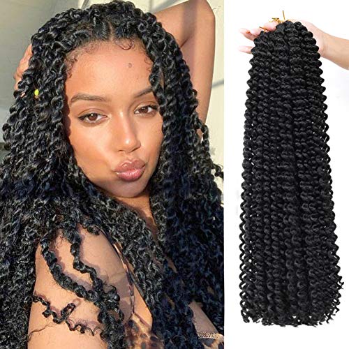 24 Inch Passion Twist Hair 6 Packs Water Wave Crochet Braids for Passion Twist Hair Synthetic Crochet Braiding Hair Goddess Locs Long Bohemian Locs Hair(24 Inch, 1B)11