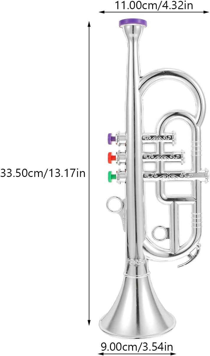 NUOBESTY 1pc Musical Trumpet Prop Fake Plating Trumpet Model Toy for Kids Early Wind Instrument Learning Tool