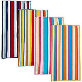 Great Bay Home Large Beach Towels 30” x 60”, 100% Cotton Cabana Stripes for Beach, Bath, Pool, Gym, Lightweight and Quick Dry, Multi Stripe Packs Colorful Stripe 517ZfpJpa5L. SS280