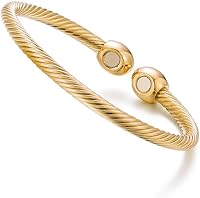 Vista 3 de NewZenro Elegante pulsera magnética de cobre con imanes para mujeres y hombres, regalos para el día del padre