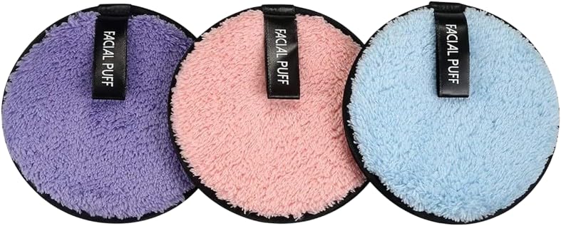 face cleansing reusable sponge puff makeup washing pad deep cleansing & exfoliating double layer reusable removal wipes sponge for women's pack of 3