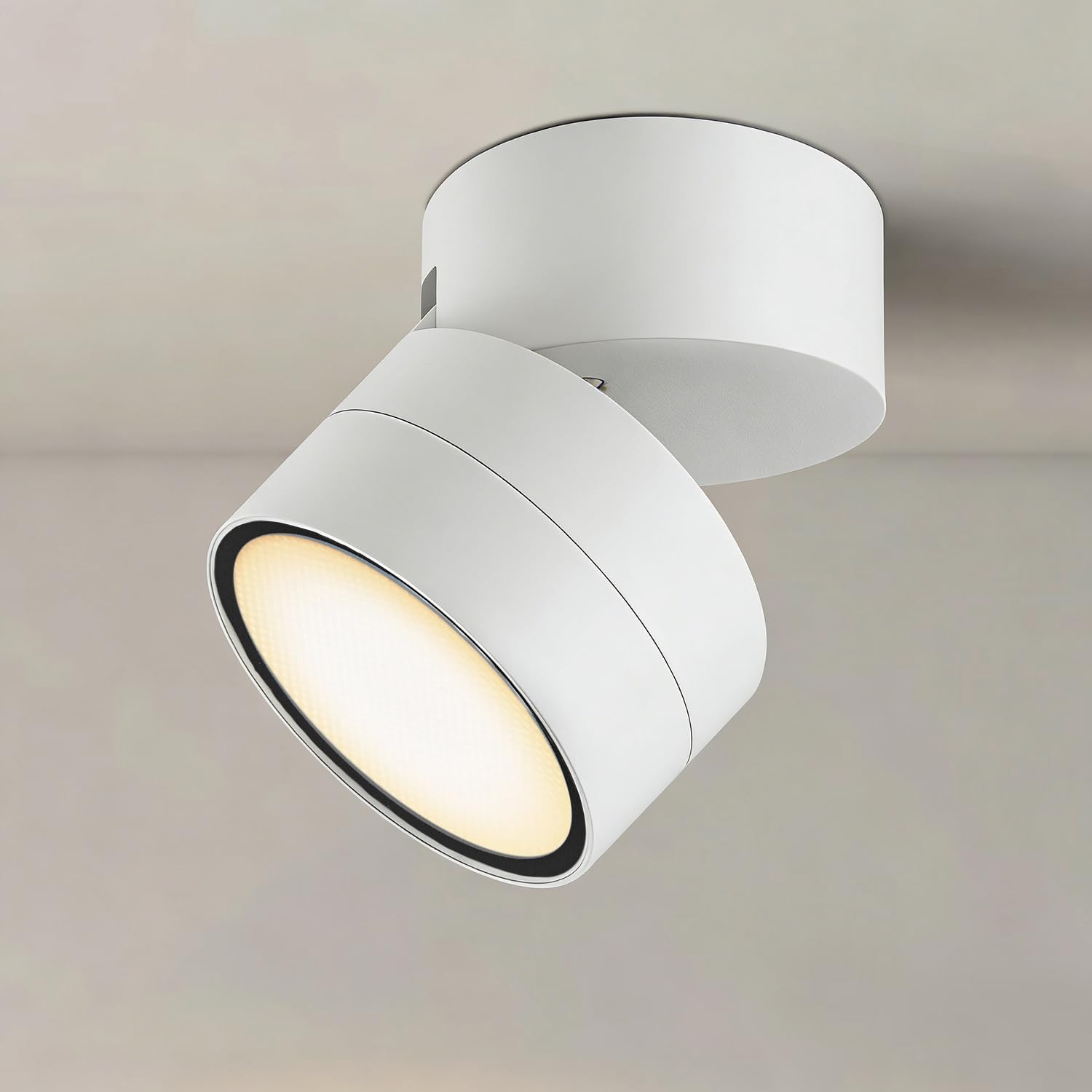 EBION GX53 Ceiling Light,90° Swivel Ceiling Spotlights IP65,White,1 Pack