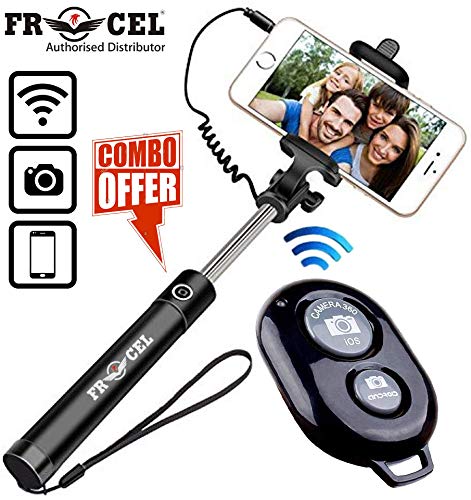 Frocel Wire Mobile Extendable Selfie Stick for All Android and iOS Phones |Colour May Very |