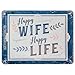 Nostalgic-Art 26239 retro blaszana tabliczka Word Up – Happy Wife – pomysł na prezent na wesele, wykonana z metalu, styl vintage do dekoracji, 15 x 20 cm