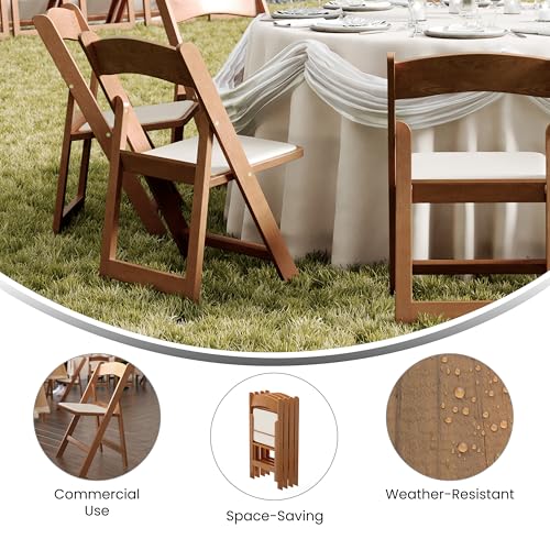 Image of Flash Furniture Hercules Resin Indoor /Outdoor Event Chair, Chestnut, 2-Pack