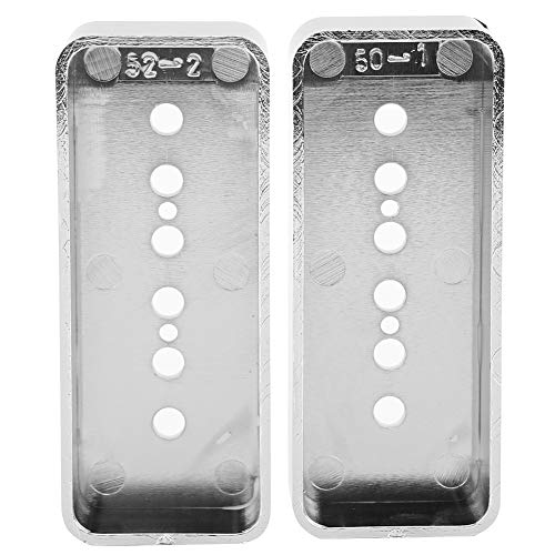 Lazmin112 2Pcs Pickup Cover, Silver Chrome-Plating Brass Humbucker Cover for P90 Soapbar Pickup - Image 3