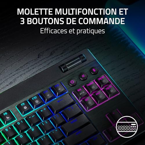 Razer BlackWidow V4 Tenkeyless HyperSpeed Low Profile Clavier Gaming sans Fil remplaçable à Chaud BT Molette Multifonction et 3 Boutons Interrupteur | AZERTY Clavier FR - vue 4