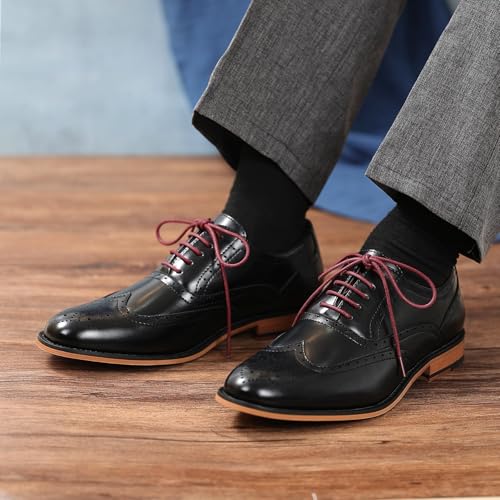 Image of 2 Pairs Dress Shoe Laces, 1 /8 inch Waxed Round Shoelaces | Anti slip waxed cotton coating keeps knots secured all day; 8 colors & 6 sizes for men's,women's leather, dress shoes