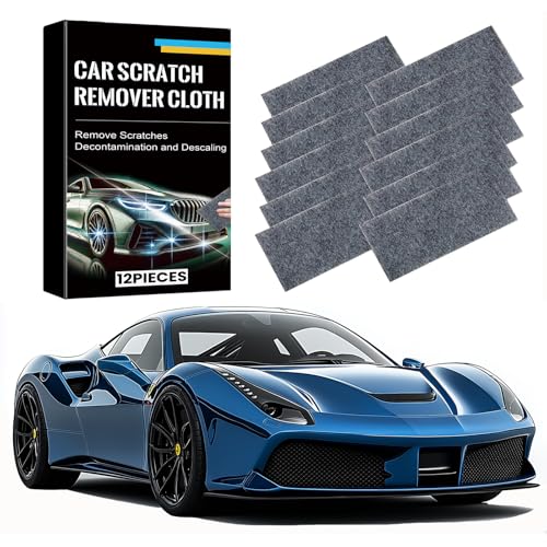 12 Pack Nano Sparkle Cloth Car Scratch Remover, 2025 Upgrade Nanosparkle Cloth for Car Scratches Nano Magic Cloth for Easy Scratch & Water Spot Removal, Surface Polishing for All Vehicle Colors