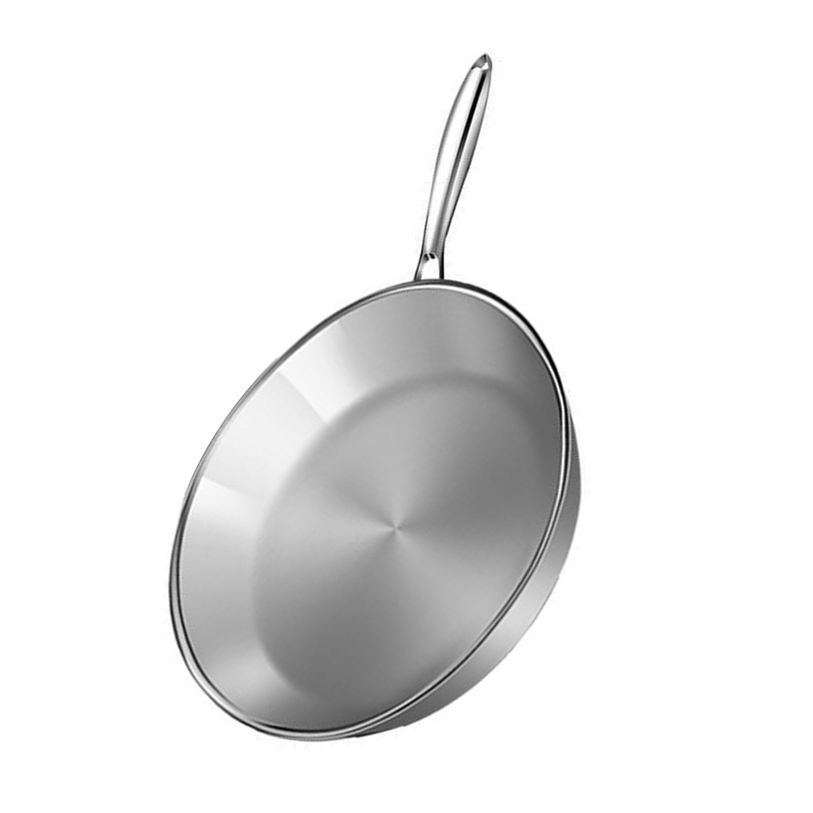Nikou Sartén de acero inoxidable 316, revestimiento antiadherente, ideal para filetes, huevos, panqueques, cocina casera, 28 cm, resistente, color plateado