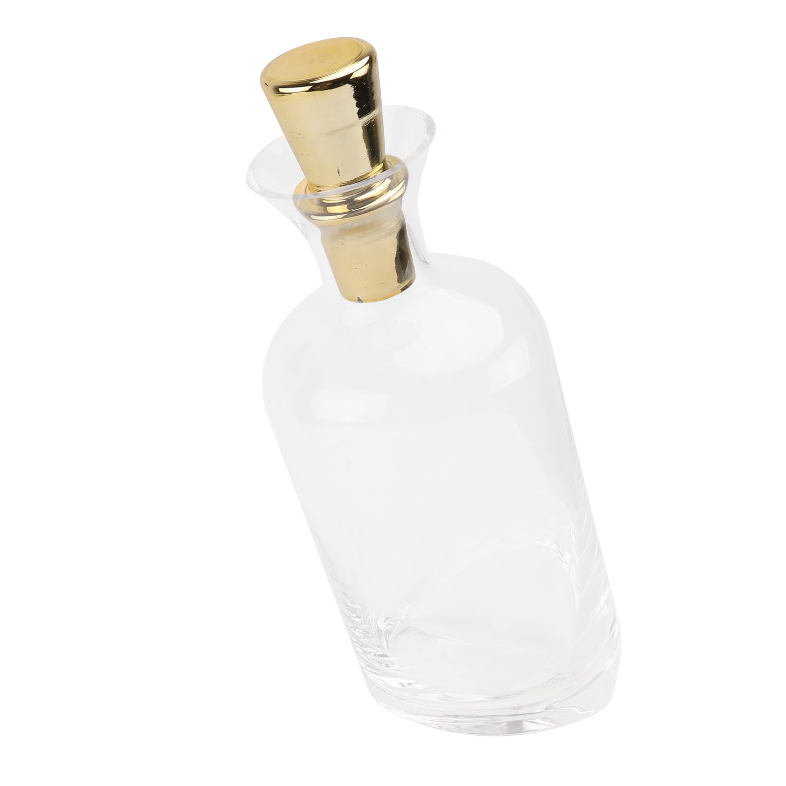 BESTOYARD Decanter in Vetro Trasparente Design Inclinato e Coperchio Dorato, Contenitore per Bevande Resistente ad Alte Temperature, Stile Nordico Creativo per Casa e Bar