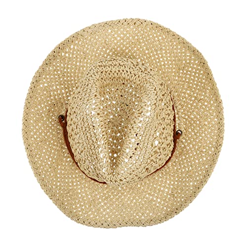 Chapeaux de paille de cowboy pour femme avec finitions soignées et tresse naturelle