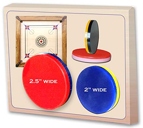 Carrom Board Coins/Striker Laser Cut Acrylic Plastic, fine Quality 2 Large Strikers Boards.