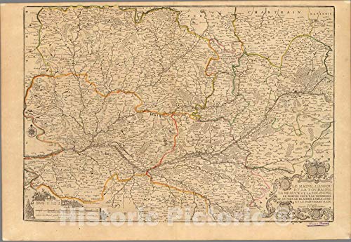 Historic Map : France,Le Maine, L'Anjou et La Touraine, La Beauche et La Sologne 1725, Vintage Wall Art : 44in x 31in