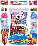 Cotton Candy Pickle Kit-Tiktok Candy Gift Pouch (13 Pcs)-Birthday Gifts For Teens, Kids From Tiktok w Fruit Roll ups, skwinkles salsagheti Mexican candy snacks Variety Pack by Food Crush