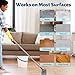 3-in-1 Detachable Broom and Mop Set Combo for House Cleaning, Collapsible Broom and Mop for RV Camping, Home, Dorm, Extension Pole, Window Squeegee, Grey